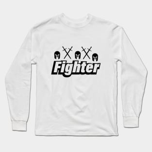 Fighter artistic fun typography design Long Sleeve T-Shirt